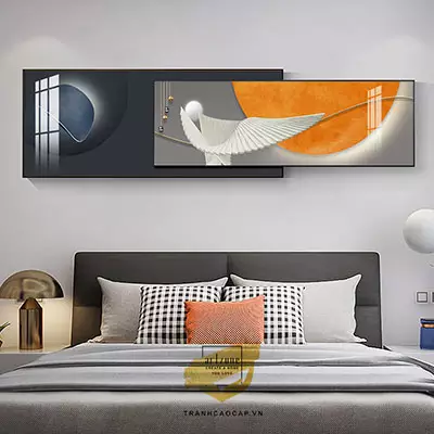 Tranh trang trí phòng ngủ in trên Mica Chung cư Giá rẻ Size: 150*60-150*50 P/N: AZ2-0019-KN-MICA-150X60-150X50