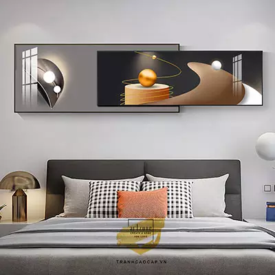 Tranh Decor phòng ngủ chung cư cao cấp Tinh tế Canvas Size: 100*40-90*30 cm P/N: AZ2-0012-KN-CANVAS-100X40-90X30