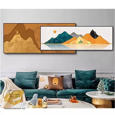 Tranh vải Canvas Decor phòng ngủ chung cư cao cấp Chất lượng cao 150X60-150X50 P/N: AZ2-0107-KN-CANVAS-150X60-150X50