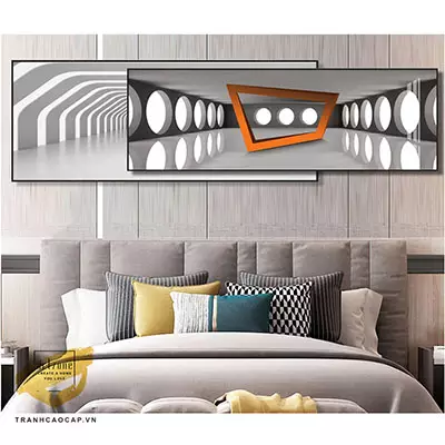Tranh trang trí phòng ngủ khách sạn Tinh tế in trên vải Canvas Size: 150*60-150*50 cm P/N: AZ2-0082-KN-CANVAS-150X60-150X50