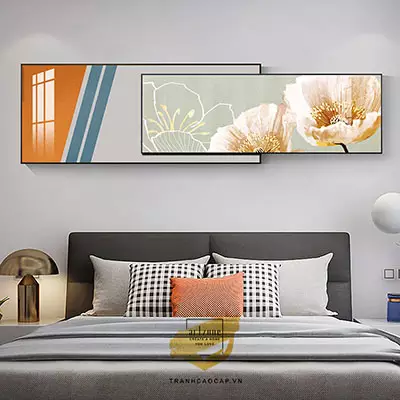 Tranh Decor phòng ngủ in trên vải Canvas Size: 100*40-90*30 P/N: AZ2-0027-KN-CANVAS-100X40-90X30