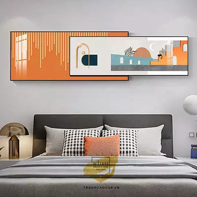 Tranh treo tường phòng ngủ khách sạn Đẹp vải Canvas Size: 125X50-120X40 cm P/N: AZ2-0031-KN-CANVAS-125X50-120X40