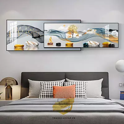 Tranh Canvas treo tường phòng ngủ chung cư cao cấp 125*50-120*40 P/N: AZ2-0040-KN-CANVAS-125X50-120X40