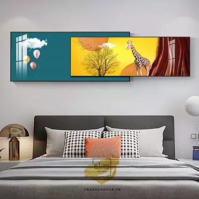 Tranh treo tường phòng ngủ in trên Canvas giá xưởng Size: 150X60-150X50 P/N: AZ2-0037-KN-CANVAS-150X60-150X50