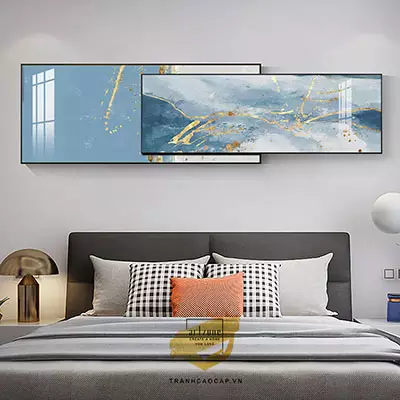 Tranh trang trí phòng ngủ vải Canvas khách sạn Đơn giản Size: 125X50-120X40 P/N: AZ2-0022-KN-CANVAS-125X50-120X40