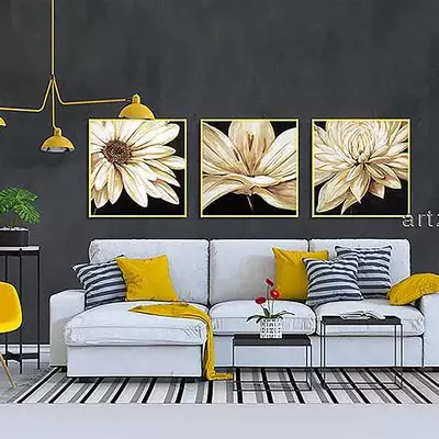 Tranh treo tường phòng khách Canvas chung cư cao cấp Đơn giản Size: 60*60-60*60-60*60 P/N: AZ3-0002-KN-CANVAS-60X60-60X60-60X60