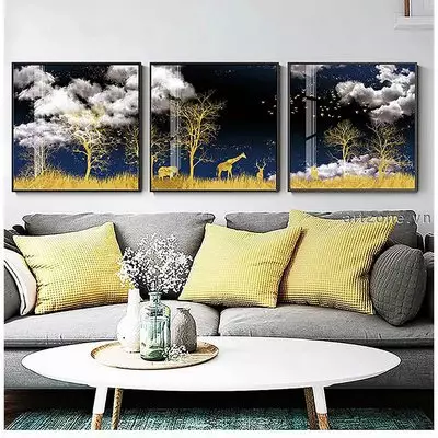 Tranh vải Canvas trang trí phòng khách Chung cư Chất lượng cao 100X100-100X100-100X100 P/N: AZ3-0023-KC-CANVAS-100X100-100X100-100X100