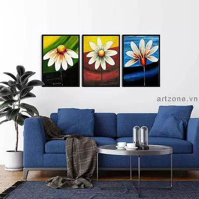 Tranh trang trí phòng khách Chung cư Tinh tế vải Canvas Size: 40X60-40X60-40X60 cm P/N: AZ3-0036-KN-CANVAS-40X60-40X60-40X60