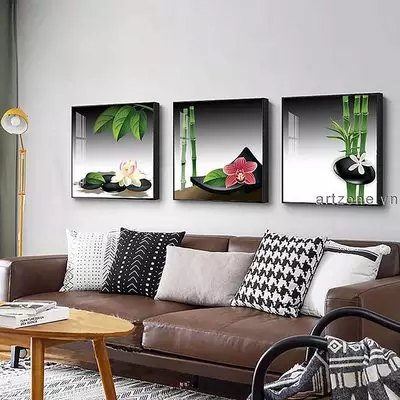 Tranh trang trí Canvas phòng khách chung cư cao cấp giá xưởng 100*100-100*100-100*100 cm P/N: AZ3-0067-KN-CANVAS-100X100-100X100-100X100