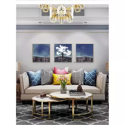 Tranh Decor phòng khách in trên Canvas Đẹp Size: 80X80-80X80-80X80 P/N: AZ3-0116-KN-CANVAS-80X80-80X80-80X80