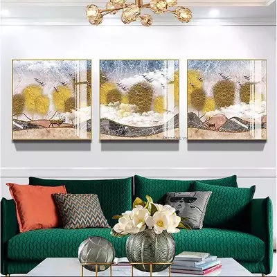 Tranh vải Canvas Decor phòng khách Nhẹ nhàng 60X60-60X60-60X60 P/N: AZ3-0124-KN-CANVAS-60X60-60X60-60X60