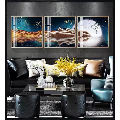 Tranh Decor phòng khách in trên vải Canvas chung cư cao cấp Giá rẻ Size: 50*50-50*50-50*50 P/N: AZ3-0131-KN-CANVAS-50X50-50X50-50X50
