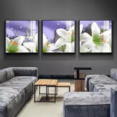 Tranh vải Canvas trang trí phòng khách nhà liền kề 60X60-60X60-60X60 P/N: AZ3-0140-KN-CANVAS-60X60-60X60-60X60