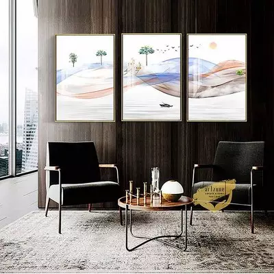 Tranh trang trí phòng khách Canvas nhà liền kề Đơn giản Size: 100*150-100*150-100*150 P/N: AZ3-0149-KC-CANVAS-100X150-100X150-100X150