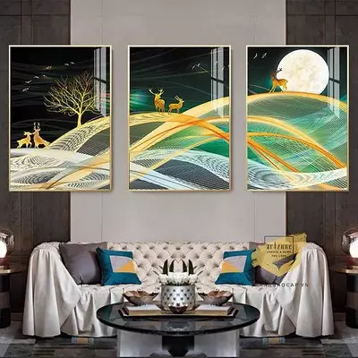 Tranh Decor phòng khách Bền vải Canvas Size: 100X150-100X150-100X150 cm P/N: AZ3-0205-KN-CANVAS-100X150-100X150-100X150