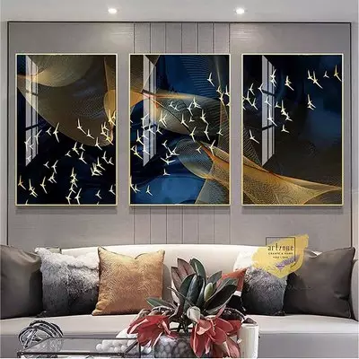 Tranh treo tường vải Canvas phòng khách Bền 40X60-40X60-40X60 cm P/N: AZ3-0215-KN-CANVAS-40X60-40X60-40X60