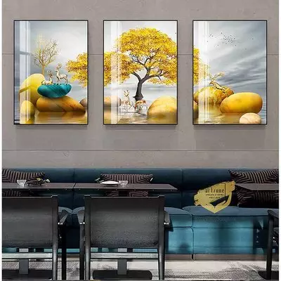 Tranh trang trí in trên vải Canvas phòng khách chung cư cao cấp Nhẹ nhàng 60*90-60*90-60*90 cm P/N: AZ3-0232-KN-CANVAS-60X90-60X90-60X90