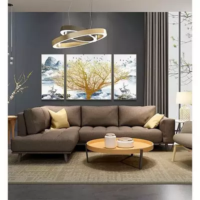 Tranh treo tường phòng khách vải Canvas giá xưởng Size: 60X120-120X120-60X120 P/N: AZ3-0319-KN-CANVAS-60X120-120X120-60X120
