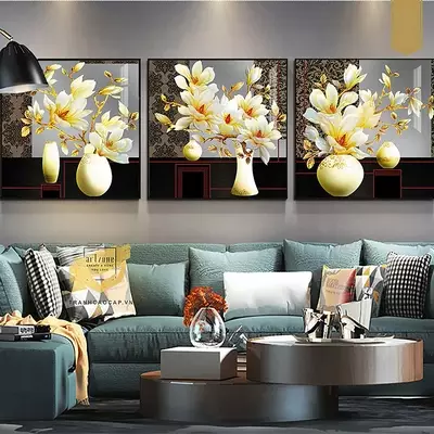 Tranh trang trí phòng khách in trên vải Canvas chung cư cao cấp Giá rẻ Size: 50*50-50*50-50*50 P/N: AZ3-0328-KN-CANVAS-50X50-50X50-50X50