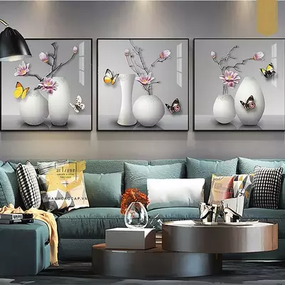 Tranh trang trí in trên Canvas phòng khách chung cư cao cấp Nhẹ nhàng 70X70-70X70-70X70 cm P/N: AZ3-0347-KC-CANVAS-70X70-70X70-70X70