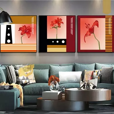 Tranh treo tường phòng khách chung cư cao cấp Đẹp vải Canvas Size: 110X110-110X110-110X110 cm P/N: AZ3-0354-KN-CANVAS-110X110-110X110-110X110