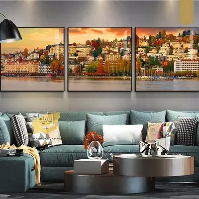 Tranh treo tường in trên Canvas phòng khách chung cư cao cấp Nhẹ nhàng 90X90-90X90-90X90 cm P/N: AZ3-0362-KN-CANVAS-90X90-90X90-90X90