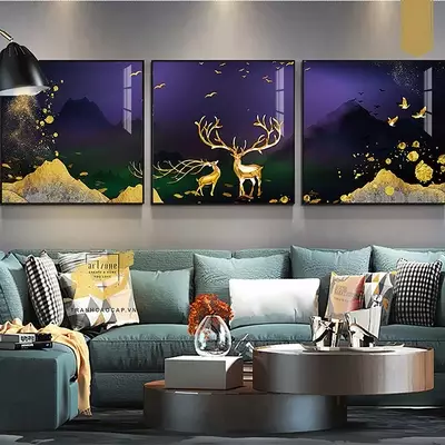 Tranh trang trí vải Canvas phòng khách Đẹp 60X60-60X60-60X60 cm P/N: AZ3-0364-KC-CANVAS-60X60-60X60-60X60