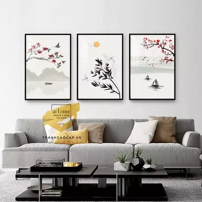 Tranh trang trí Canvas phòng khách chung cư cao cấp giá xưởng 50*75-50*75-50*75 cm P/N: AZ3-0489-KC-CANVAS-50X75-50X75-50X75