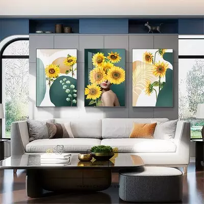 Tranh Decor vải Canvas phòng khách nhà liền kề Nhẹ nhàng 40X60-40X60-40X60 cm P/N: AZ3-0752-KN-CANVAS-40X60-40X60-40X60