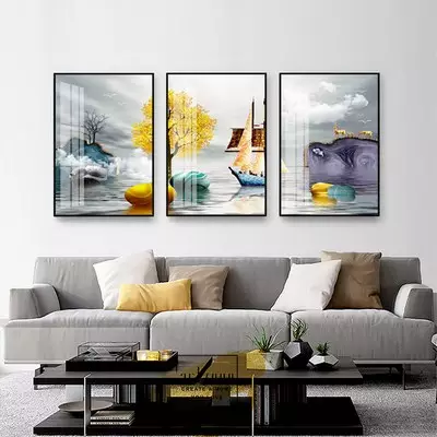 Tranh Decor vải Canvas phòng khách Chung cư giá xưởng 80X120-80X120-80X120 cm P/N: AZ3-0934-KN-CANVAS-80X120-80X120-80X120