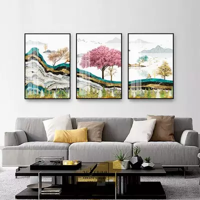 Tranh trang trí phòng khách vải Canvas nhà liền kề Giá rẻ Size: 70X105-70X105-70X105 P/N: AZ3-0939-KN-CANVAS-70X105-70X105-70X105