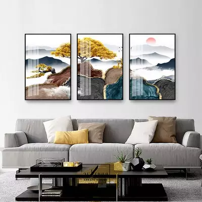 Tranh trang trí vải Canvas phòng khách chung cư cao cấp giá xưởng 50X75-50X75-50X75 cm P/N: AZ3-0975-KC-CANVAS-50X75-50X75-50X75