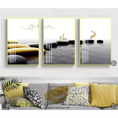 Tranh vải Canvas Decor phòng khách giá xưởng 90X135-90X135-90X135 P/N: AZ3-1025-KN-CANVAS-90X135-90X135-90X135