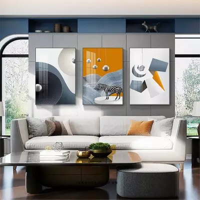 Tranh trang trí phòng khách in trên vải Canvas chung cư cao cấp Đơn giản Size: 100*150-100*150-100*150 P/N: AZ3-1227-KC-CANVAS-100X150-100X150-100X150
