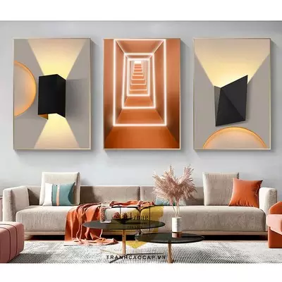 Tranh treo tường phòng khách chung cư cao cấp Tinh tế vải Canvas Size: 100X150-100X150-100X150 cm P/N: AZ3-1270-KN-CANVAS-100X150-100X150-100X150