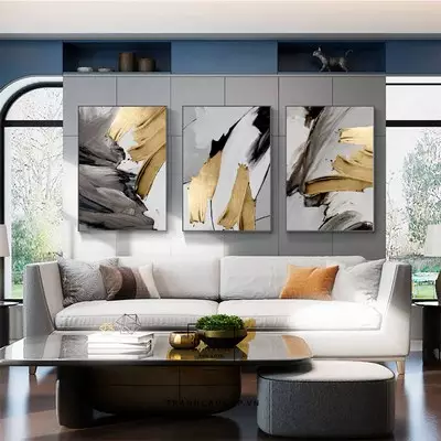 Tranh trang trí phòng khách chung cư cao cấp Tinh tế in trên Canvas Size: 100X150-100X150-100X150 cm P/N: AZ3-1322-KN-CANVAS-100X150-100X150-100X150