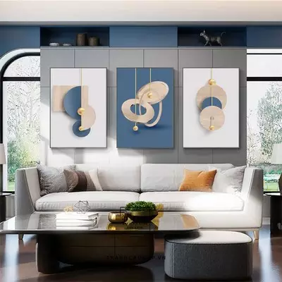 Tranh Decor in trên Canvas phòng khách chung cư cao cấp giá xưởng 100X150-100X150-100X150 cm P/N: AZ3-1325-KN-CANVAS-100X150-100X150-100X150