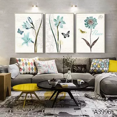 Tranh trang trí phòng khách chung cư cao cấp Tinh tế vải Canvas Size: 100X150-100X150-100X150 cm P/N: AZ3-0638-KN-CANVAS-100X150-100X150-100X150