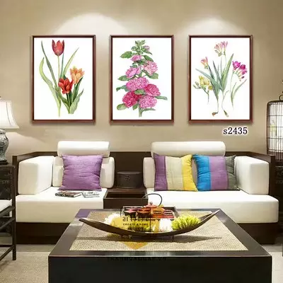 Tranh trang trí phòng khách Chung cư Đẹp in trên Canvas Size: 40X60-40X60-40X60 cm P/N: AZ3-0697-KN-CANVAS-40X60-40X60-40X60