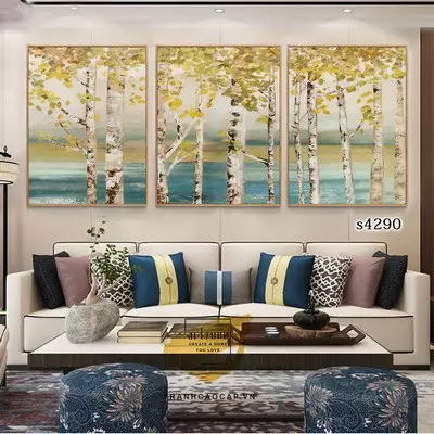 Tranh Decor phòng khách vải Canvas chung cư cao cấp Size: 50X75-50X75-50X75 P/N: AZ3-0704-KN-CANVAS-50X75-50X75-50X75