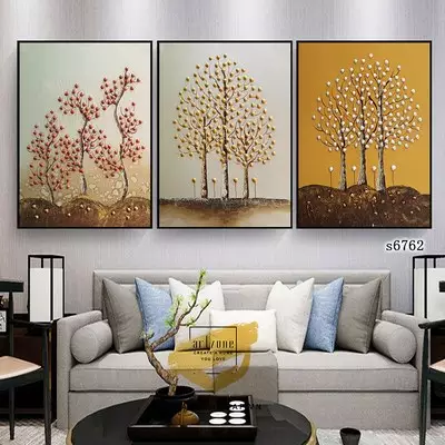 Tranh Decor phòng khách vải Canvas Chung cư Giá rẻ Size: 40X60-40X60-40X60 P/N: AZ3-0708-KC-CANVAS-40X60-40X60-40X60