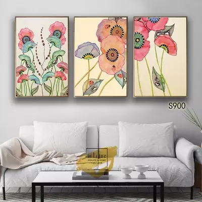 Tranh trang trí Canvas phòng khách chung cư cao cấp giá xưởng 100*150-100*150-100*150 cm P/N: AZ3-0715-KN-CANVAS-100X150-100X150-100X150