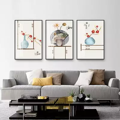 Tranh trang trí in trên Canvas phòng khách chung cư cao cấp giá xưởng 100X150-100X150-100X150 cm P/N: AZ3-0733-KN-CANVAS-100X150-100X150-100X150