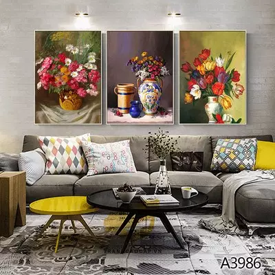 Tranh trang trí phòng khách vải Canvas Chung cư Giá rẻ Size: 100X150-100X150-100X150 P/N: AZ3-1093-KC-CANVAS-100X150-100X150-100X150