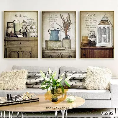 Tranh vải Canvas treo tường phòng khách Đẹp 50X75-50X75-50X75 P/N: AZ3-1107-KN-CANVAS-50X75-50X75-50X75
