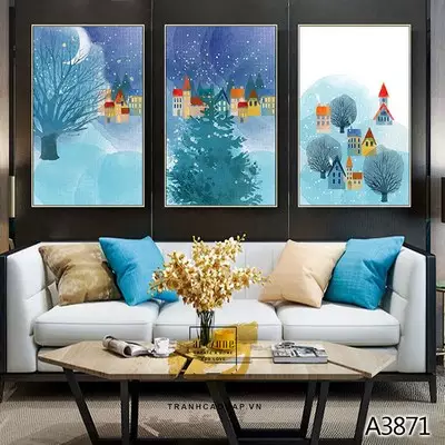 Tranh trang trí in trên Canvas phòng khách Đẹp 80X120-80X120-80X120 cm P/N: AZ3-0850-KN-CANVAS-80X120-80X120-80X120