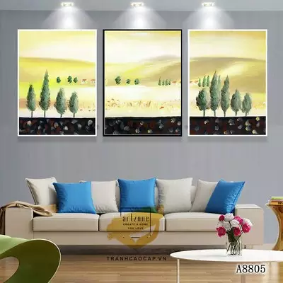 Tranh treo tường in trên Canvas phòng khách nhà liền kề giá xưởng 60X90-60X90-60X90 cm P/N: AZ3-0887-KN-CANVAS-60X90-60X90-60X90