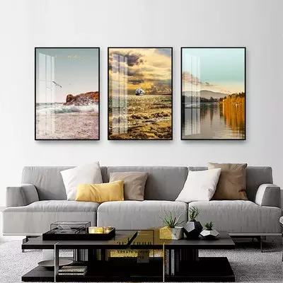 Tranh Decor in trên vải Canvas phòng khách chung cư cao cấp giá xưởng 100*150-100*150-100*150 cm P/N: AZ3-0911-KN-CANVAS-100X150-100X150-100X150