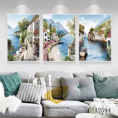 Tranh treo tường phòng khách in trên Canvas Chung cư Giá rẻ Size: 40X60-40X60-40X60 P/N: AZ3-0784-KC-CANVAS-40X60-40X60-40X60