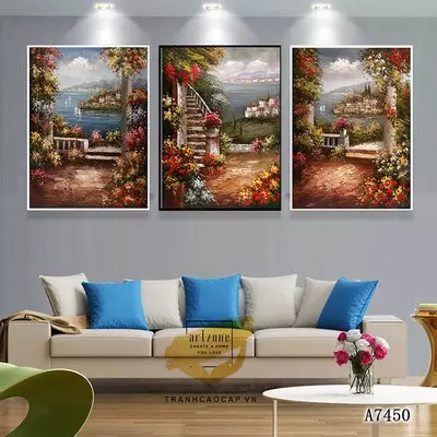 Tranh trang trí in trên Canvas phòng khách 40X60-40X60-40X60 cm P/N: AZ3-0796-KN-CANVAS-40X60-40X60-40X60
